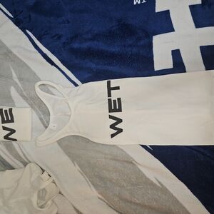 White Tank Top with Black Text